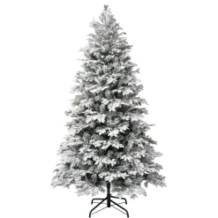 Discount National Tree Company First Traditions Acacius Snowy Christmas Tree With Hinged Branches, 7.5 Ft