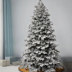 Discount National Tree Company First Traditions Acacius Snowy Christmas Tree With Hinged Branches, 7.5 Ft
