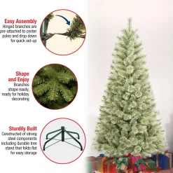 Best National Tree Company First Traditions Arcadia Pine Cashmere Christmas Tree With Hinged Branches, 6 Ft