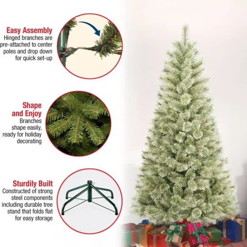 Best National Tree Company First Traditions Arcadia Pine Cashmere Christmas Tree With Hinged Branches, 6 Ft