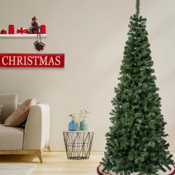Fashion National Tree Company First Traditions Artificial Linden Spruce Wrapped Christmas Tree, Fire Resistant And Hypoallergenic, 7.5 Ft