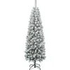 Online National Tree Company First Traditions Collection Artificial Christmas Tree, Acacia, Pencil Slim, Flocked, Includes Stand, 6 Feet