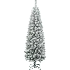 Online National Tree Company First Traditions Collection Artificial Christmas Tree, Acacia, Pencil Slim, Flocked, Includes Stand, 6 Feet
