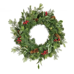 Discount National Tree Company First Traditions Collection 24" Christmas Joy Pre Lit Wreath