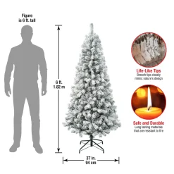 Outlet National Tree Company First Traditions Collection Artificial Christmas Tree, Acacia, Flocked, Includes Stand, 6 Feet