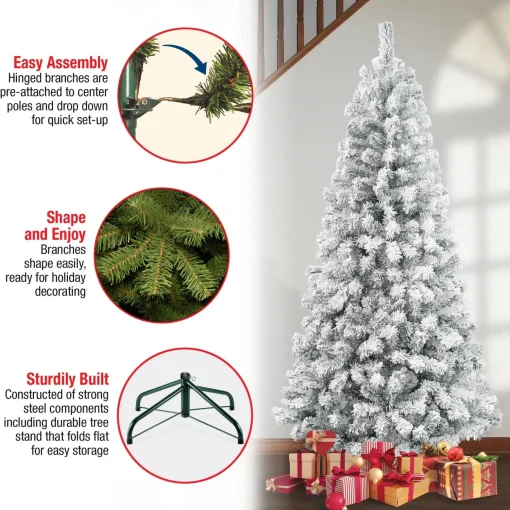 Outlet National Tree Company First Traditions Collection Artificial Christmas Tree, Acacia, Flocked, Includes Stand, 6 Feet