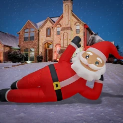 Sale National Tree Company First Traditions Collection 12 Ft. Inflatable Prelit Relaxing Santa