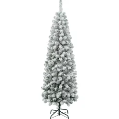 First Traditions Collection Artificial Christmas Tree, Acacia, Pencil Slim, Flocked, Includes Stand, 6 Feet^National Tree Company Cheap