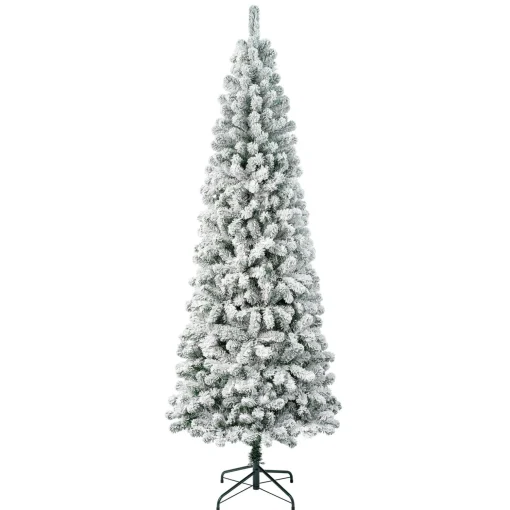 Clearance National Tree Company First Traditions Collection Artificial Christmas Tree, Acacia, Flocked, Includes Stand, 7.5 Feet