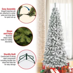Clearance National Tree Company First Traditions Collection Artificial Christmas Tree, Acacia, Flocked, Includes Stand, 7.5 Feet