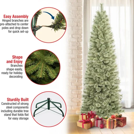 Fashion National Tree Company First Traditions Collection, 7.5Ft Artificial Arcadia Pine Cashmere Slim Christmas Hinged Tree