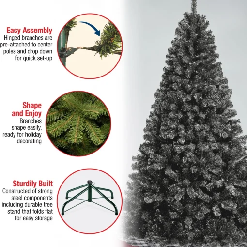 Hot National Tree Company First Traditions Color Pop Christmas Tree, Black 7.5 Ft