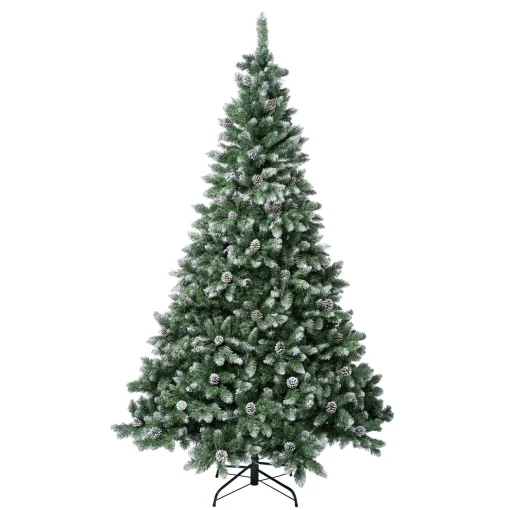 Online National Tree Company First Traditions Oakley Hills Snowy Christmas Tree With Hinged Branches, 7.5 Ft