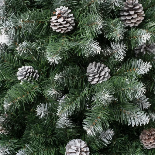 Online National Tree Company First Traditions Oakley Hills Snowy Christmas Tree With Hinged Branches, 7.5 Ft