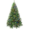 First Traditions Pre-Lit Artificial Linden Spruce Christmas Tree, Multicolor Led Lights, Plug In, 6 Ft^National Tree Company Clearance