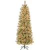 Best Sale National Tree Company First Traditions Pre-Lit Arcadia Pine Cashmere Slim Christmas Tree, Clear Incandescent Lights, Plug In, 6 Ft