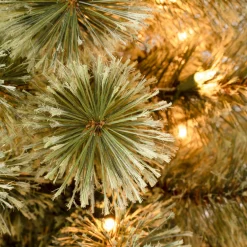 Best Sale National Tree Company First Traditions Pre-Lit Arcadia Pine Cashmere Slim Christmas Tree, Clear Incandescent Lights, Plug In, 6 Ft