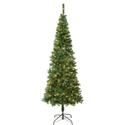 Best National Tree Company First Traditions Pre-Lit Artificial Linden Spruce Christmas Tree, Warm White Led Lights, Plug In, 7.5 Ft