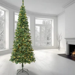 Best National Tree Company First Traditions Pre-Lit Artificial Linden Spruce Christmas Tree, Warm White Led Lights, Plug In, 7.5 Ft