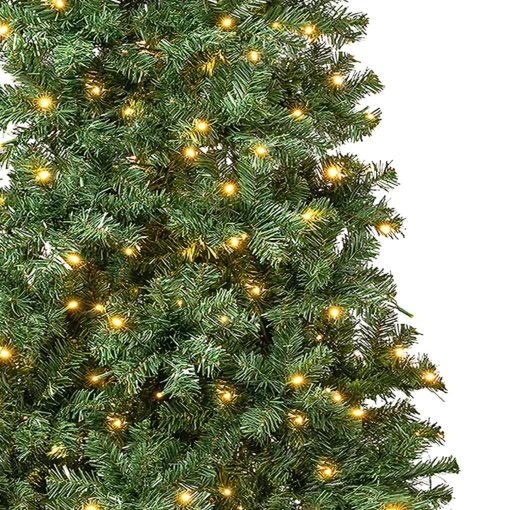 Best National Tree Company First Traditions Pre-Lit Artificial Linden Spruce Christmas Tree, Warm White Led Lights, Plug In, 7.5 Ft