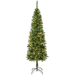 Best National Tree Company First Traditions Pre-Lit Artificial Linden Spruce Christmas Tree, Warm White Led Lights, Plug In, 6 Ft