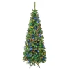 Cheap National Tree Company First Traditions Pre-Lit Artificial Linden Spruce Christmas Tree, Multicolor Led Lights, Plug In, 6 Ft