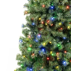Cheap National Tree Company First Traditions Pre-Lit Artificial Linden Spruce Christmas Tree, Multicolor Led Lights, Plug In, 6 Ft