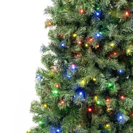 Cheap National Tree Company First Traditions Pre-Lit Artificial Linden Spruce Christmas Tree, Multicolor Led Lights, Plug In, 6 Ft