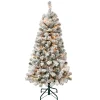 First Traditions Pre-Lit Acacia Flocked Tree Christmas Tree, Clear Incandescent Lights, Plug In, 4.5 Ft^National Tree Company Cheap