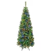 First Traditions Pre-Lit Artificial Linden Spruce Christmas Tree, Multicolor Led Lights, Plug In, 6 Ft^National Tree Company Hot