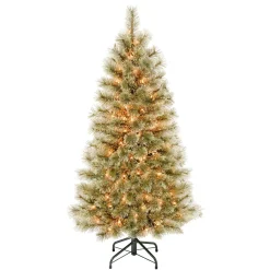 Shop National Tree Company First Traditions Pre-Lit Arcadia Pine Cashmere Christmas Tree, Clear Incandescent Lights, Plug In, 4.5 Ft