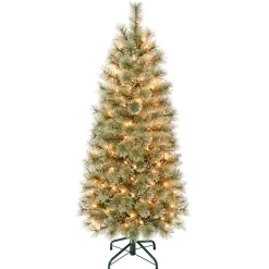 First Traditions Pre-Lit Arcadia Pine Cashmere Slim Christmas Tree, Clear Incandescent Lights, Plug In, 4.5 Ft^National Tree Company Cheap