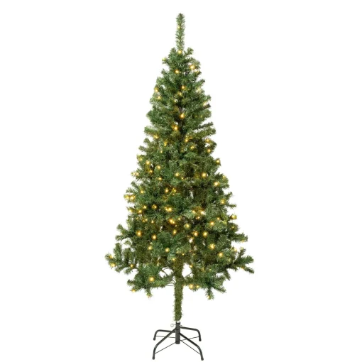 Clearance National Tree Company First Traditions Pre-Lit Artificial Linden Spruce Christmas Tree, Warm White Led Lights, Plug In, 6 Ft