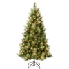 Cheap National Tree Company First Traditions Pre-Lit Charleston Pine Snowy Slim Christmas Tree, Clear Incandescent Lights, Plug In, 6 Ft