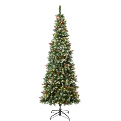 Outlet National Tree Company First Traditions Pre-Lit Cullen Slim Christmas Tree With Hinged Branches, Warm White Led Lights, Plug In, 7.5Ft