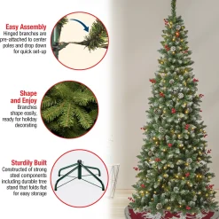 Outlet National Tree Company First Traditions Pre-Lit Cullen Slim Christmas Tree With Hinged Branches, Warm White Led Lights, Plug In, 7.5Ft