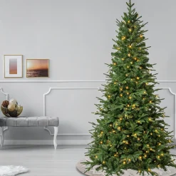 Flash Sale National Tree Company First Traditions Pre-Lit Duxbury Christmas Tree With Hinged Branches, Warm White Led Lights, Plug In, 7.5 Ft