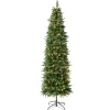 First Traditions Pre-Lit Duxbury Slim Christmas Tree With Hinged Branches, Warm White Led Lights, Plug In, 7.5 Ft^National Tree Company Shop