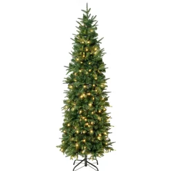 Cheap National Tree Company First Traditions Pre-Lit Duxbury Slim Christmas Tree With Hinged Branches, Warm White Led Lights, Plug In, 6 Ft
