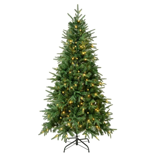 First Traditions Pre-Lit Duxbury Christmas Tree With Hinged Branches, Warm White Led Lights, Plug In, 6 Ft^National Tree Company Outlet