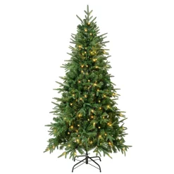 Store National Tree Company First Traditions Pre-Lit Duxbury Christmas Tree With Hinged Branches, Warm White Led Lights, Plug In, 6 Ft