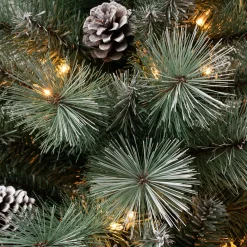 Sale National Tree Company First Traditions Pre-Lit Perry Hard Needle Christmas Tree, Clear Incandescent Lights, Plug In, 6 Ft