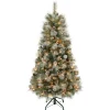 First Traditions Pre-Lit Perry Hard Needle Christmas Tree, Clear Incandescent Lights, Plug In, 4.5 Ft^National Tree Company Store