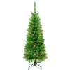First Traditions Pre-Lit Rowan Pencil Slim Christmas Tree, Multicolor Incandescent Lights, Plug In, 4.5 Ft^National Tree Company Clearance
