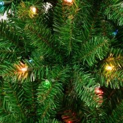Sale National Tree Company First Traditions Pre-Lit Rowan Pencil Slim Christmas Tree, Multicolor Incandescent Lights, Plug In, 7.5 Ft