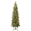 First Traditions Pre-Lit Virginia Blue Pine Slim Christmas Tree With Hinged Branches, Warm White Led Lights, Plug In, 7.5 Ft^National Tree Company Hot