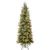 Outlet National Tree Company First Traditions Pre-Lit Virginia Blue Pine Slim Christmas Tree With Hinged Branches, Warm White Led Lights, Plug In, 6 Ft