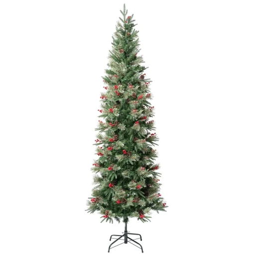 Shop National Tree Company First Traditions Virginia Blue Pine Slim Christmas Tree With Hinged Branches, 7.5Ft