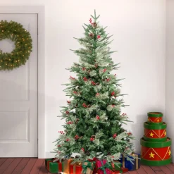 Cheap National Tree Company First Traditions Virginia Blue Pine Christmas Tree With Hinged Branches, 6 Ft