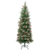 Best Sale National Tree Company First Traditions Virginia Blue Pine Slim Christmas Tree With Hinged Branches, 6 Ft